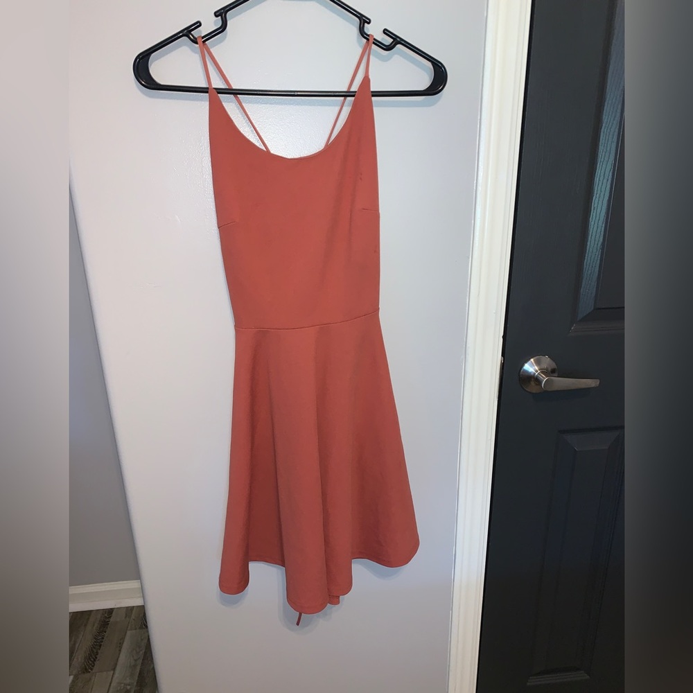 Coral strappy dress